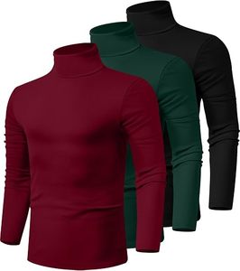 เสื้อไหมพรมคอเต่าทรงโอเวอร์ไซส์สำหรับผู้ชาย สีพื้น แขนยาว สไตล์ลำลอง สตรีทแวร์ เสื้อผ้าฤดูหนาว ผ้าฝ้าย 100% เป็นมิตรกับสิ่งแวดล้อม - Product Image 1