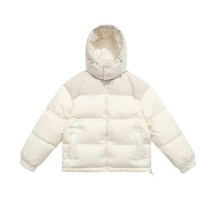 Blouson Bomber Unisexe Vintage 90% Personnalisé à Capuche Rembourré Style Hiver Haut de Gamme Coupe-Vent Imperméable Laine/Polyester Couleurs Contrastées - Product Image 5