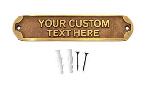 Placa de Latón Grabada Personalizada con Nombre, Decoración de Pared para Puerta con Dirección de Casa - Product Image 3
