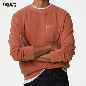 Sweat-shirt à col rond pour hommes grandes tailles en tissu éponge 100% fibre de bambou, anti-plis, respirant, personnalisable, vierge, pour usage décontracté - Product Image 3