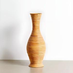 Vase trompette en rotin de qualité supérieure pour décorations de mariage, centre de table, porte-fleurs artisanal - Product Image 4