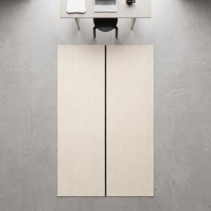 Tapis de salon moderne en kilim tissé à la main, en laine crème minimaliste, antidérapant, à poils moyens, tissage plat - Product Image 1