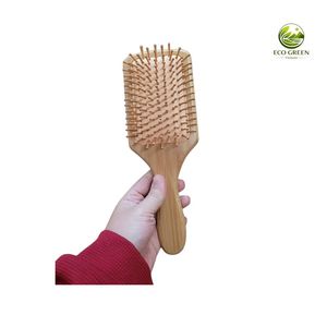 Brosse à cheveux en bambou naturel, peigne en bois écologique, grand peigne démêlant classique pour hommes, femmes, salon, spa, vente en gros, usine - Product Image 1