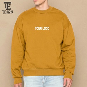 Custom Made Men's Winter Wear 100% Cotton Heavyweight Crewneck Zipper-Up Oversized Windproof Sweatshirt <b>Applique</b> Embroidered - Product Image 5