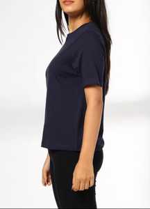 T-shirt femme toutes couleurs, coupe classique, épaules tombantes, manches courtes, col rond, uni, respirant, tricoté, élasthanne/coton, écologique - Product Image 2
