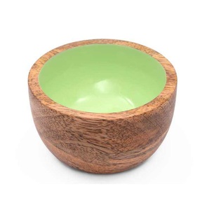 ชามไม้เคลือบลายสวยงาม งานแฮนด์เมดระดับพรีเมียม สำหรับเสิร์ฟผลไม้ ขนม และของหวาน - Product Image 1