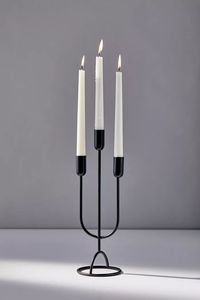 <b>Black</b> Metal <b>Candelabra</b> With Two Arms For Home Decoration Durable Design - Product Image 5