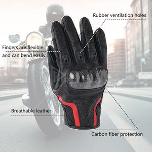 Guantes de cuero vintage de alta calidad para motocicleta, logotipo personalizado, MOQ bajo, guantes de cuero perforados para hombre, guantes de motociclista estilo Cafe Racer - Product Image 5