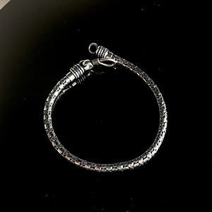 snake chain Bracelet <b>for</b> <b>Men</b> 925 <b>Silver</b> 4mm Style Color Contrast Fine snake chain Link Punk Rock Style - Product Image 2