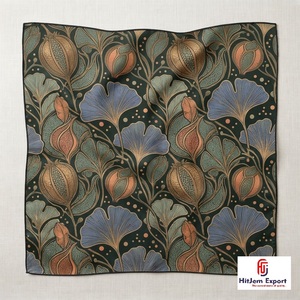 Foulard carré de haute qualité avec pompons, imprimé sur mesure, doux et léger, pour femme, faible MOQ, fournisseur OEM ODM, fabricant - Product Image 5