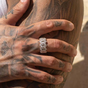 Hip Hop Iced Out Full Paved D Color VVS Moissanite Round Brilliant Cut CNAS Certified <b>Ring</b> S925 Silver Plated 18K Gold <b>Men</b> Women - Product Image 6