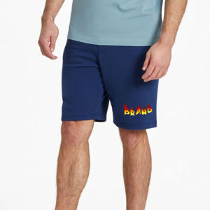 Wholesale High Street Solid Quick Drying Men's Elastic Waist Canvas Cotton Sports Shorts - Product Image 1