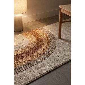 Modern Hand Tufted <b>Runner</b> Rug Abstract Arch Pattern Wool Cotton Hallway Carpet Contemporary Bedroom Floor Decor Mat Rug - Product Image 5