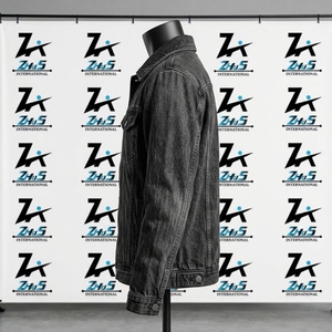 Veste en jean délavé sur mesure de haute qualité, style camionneur, col rabattu, légère et décontractée, fabriquée au Pakistan - Product Image 3