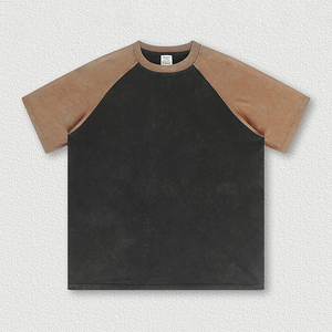 เสื้อยืดคอตตอน 100% หนานุ่ม ราคาถูก สไตล์วินเทจเรโทร ทูโทน แขนเสื้อแบบแร็กแลน ทรงโอเวอร์ไซส์ เสื้อผ้าสตรีทแวร์ผู้ชาย - Product Image 6