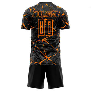 Moderno Kit de Fútbol Eléctrico Naranja |   Camiseta de Fútbol Personalizada con Sublimación Spider-Tech |   Ropa Deportiva Ligera y Transpirable para Equipos - Product Image 3