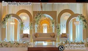 Arco de Madera Blanco Premium para Bodas, Escenario para Recepción de Bodas Musulmanas, Decoración de Fondo para Nikah, Elegante Decoración para Walima - Product Image 3