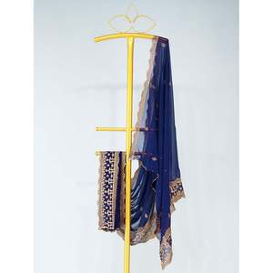 นักออกแบบ Georgette เย็บปักถักร้อยทำงานเพียงสีฟ้า dupatta - Product Image 1