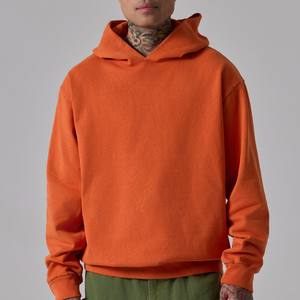 Sweat à capuche tendance personnalisé orange de qualité supérieure, en molleton brossé 420 GSM, fabrication OEM ODM, usine de vêtements, approvisionnement en gros - Product Image 5
