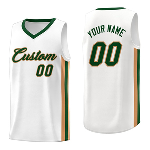 Camiseta de Baloncesto Personalizada Blanca, Amarilla y Azul, Cuello en V, Sin Mangas, Impresión Sublimada, Absorbe la Humedad, Uniforme de Equipo Unisex para Adultos - Product Image 4