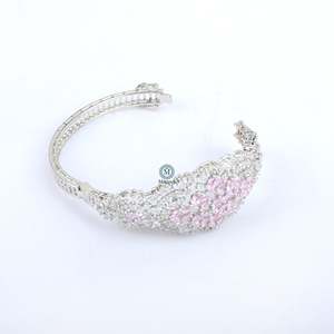 Maria Pink CZ Vintage Charm Bracelet-Copper & Brass Designer Jewelry - Product Image 3