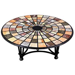 Designer Gemstone Inlay Table Top for coffee Table - Product Image 5