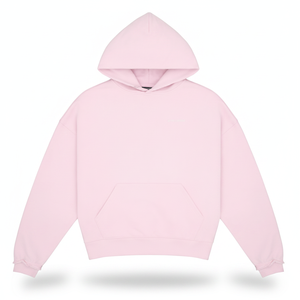 เสื้อฮู้ดสีชมพูอ่อนขนาดใหญ่พิเศษ ผ้าฝ้ายฟลีซ 100% ใส่ได้ทั้งชายและหญิง สไตล์ลำลองสำหรับฤดูใบไม้ร่วง - Product Image 4