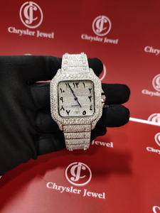 Reloj de pulsera mecánico automático para hombres y mujeres totalmente helado VVS Moissanite Diamante tachonado Hip Hop Bling moda acero inoxidable - Product Image 6