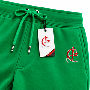 <b>Men's</b> Solid <b>Green</b> Cotton <b>Shorts</b> With Drawstring Waist And Pockets Casual Style Mid Rise Knitted Fabric With Cheap Price & OEM - Product Image 5