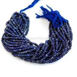 Cuentas redondas lisas de lapislázuli natural de 5-6 mm, cuentas de piedras preciosas de lapislázuli al por mayor, cuentas de lapislázuli para la fabricación de joyería - Product Image 2