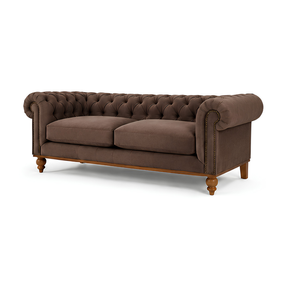 Sofá de Tela de 1 Plaza de Diseño Moderno en Madera de Teca Sólida de Lujo para Hotel, Villa, Apartamento y Sala de Estar - Product Image 3