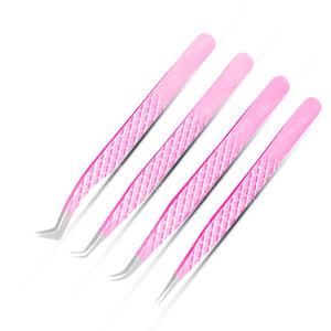 Pinzas de pestañas con logotipo personalizado de la mejor calidad al por mayor pinzas de extensión de pestañas con empuñadura de diamante de acero inoxidable puntiagudas con etiqueta privada - Product Image 3