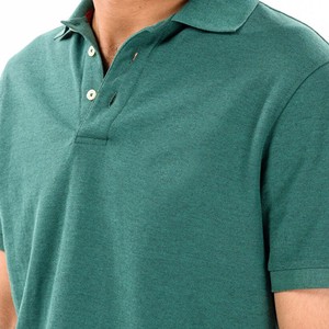 Polo en coton à manches courtes vert pour homme, couleur unie, décontracté, tricoté, respirant, coupe classique - Product Image 4