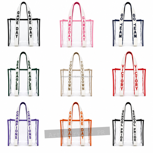 Bolsa Transparente para Estadio, Color Naranja, para el Día del Partido, Personalizada, de PVC, para Fanáticos del Deporte, Aprobada para Estadios, con Correa de Cuentas - Product Image 6