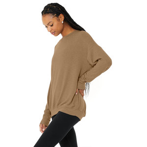 <b>Top</b> Selling Women Long Sleeve Oversized T-Shirt Casual Outdoor Wear Plus Size Solid color Heavyweight T-Shirts - Product Image 5