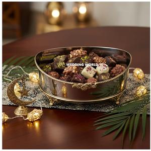 Bol à chocolat décoratif en acier inoxydable, finition nickel brillant, bol à bonbons, vaisselle très vendue, bol à chocolat en métal - Product Image 1