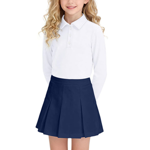 Polo à manches longues pour enfants, prix d'usine, coton et polyester, vêtements de rentrée scolaire, uniformes pour filles - Product Image 3