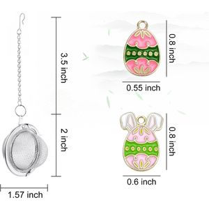 2 Pezzi Infusore per Tè in Acciaio Inox a Tema Pasquale, Sfera per Tè da 2,1 Pollici, Ciondolo a Forma di Uovo di Pasqua, Filtro per Infusione del Tè - Product Image 2
