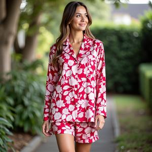 Serenade of Velvet Whispers y Ethereal Craftsmanship Camisa de manga larga con pantalones cortos elásticos - Product Image 2