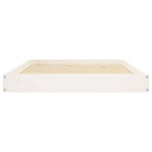 Lit pour chien simple de taille moyenne en bois de pin massif blanc, literie polyvalente pour animaux de compagnie - Product Image 4