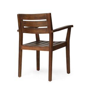STAMFORD Juego de 2 Sillas de Comedor de Madera de Acacia Marrón Oscuro, Sillón de Patio para Jardín, Piscina y Terraza - Product Image 6