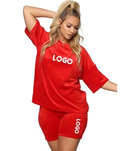 Conjunto de Sudadera de Felpa de 2 Piezas para Mujer, Cuello Redondo, Manga Corta, Corte Holgado, Estampado de Búho de Dibujos Animados, Casual, Primavera/Verano, Diseño con Bolsillo en la Rodilla - Product Image 1