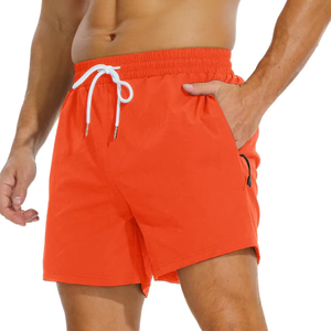 Shorts de Baño para Hombre OEM, de Color Sólido, Secado Rápido, con Bolsillos con Cordón, Estilo Deportivo Casual, Cintura Media, Cortos, Tejido de Poliéster/Algodón - Product Image 4