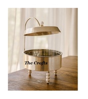 Support de chafing dish circulaire de style classique en acier inoxydable couleur argent, design attrayant, qualité supérieure pour service de buffet