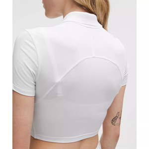 Chemise de haute qualité pour femmes, en jersey 100% coton respirant, 210g, manches longues, impression de lettres brodées personnalisées OEM, streetwear - Product Image 3