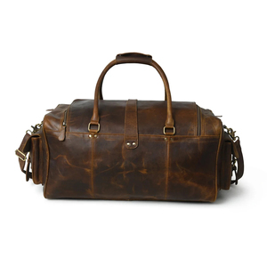 Leather Weekender Duffel Bag with Zipper Closure and <b>Adjustable</b> <b>Strap</b> for Travel - Product Image 2