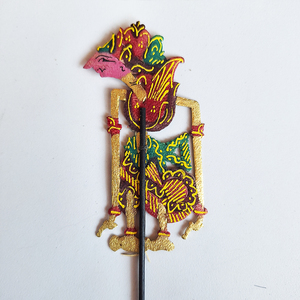 Marioneta de Sombra Wayang Kulit de Cuero Indonesio Hecha a Mano y Ecológica, Decoración de Mesa Cultural Tradicional Javanesa, Arte Étnico - Product Image 3