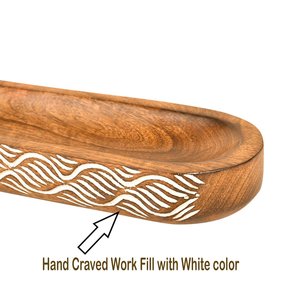 ที่วางธูปไม้ตกแต่งทำมือ พร้อมลายไม้ธรรมชาติ ดีไซน์สวยงาม สำหรับตกแต่งภายใน - Product Image 2