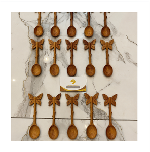 ช้อนกาแฟไม้ทำมือ ดีไซน์ผีเสื้อน่ารัก ช้อนคนกาแฟสุดสร้างสรรค์ - Product Image 1