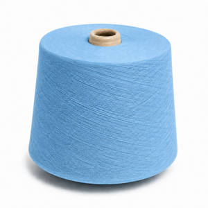 Hilo de Algodón Reciclado Ecológico Azul Cielo, Absorbente de Humedad, NE 10s-40s, Hilado en Anillo para la Fabricación Textil y de Prendas de Vestir - Product Image 1